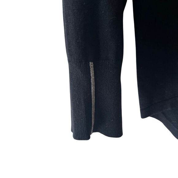 Chicos v neck black sweater with rhinestones on sleeve size Large Chicos size 2 - Picture 4 of 9